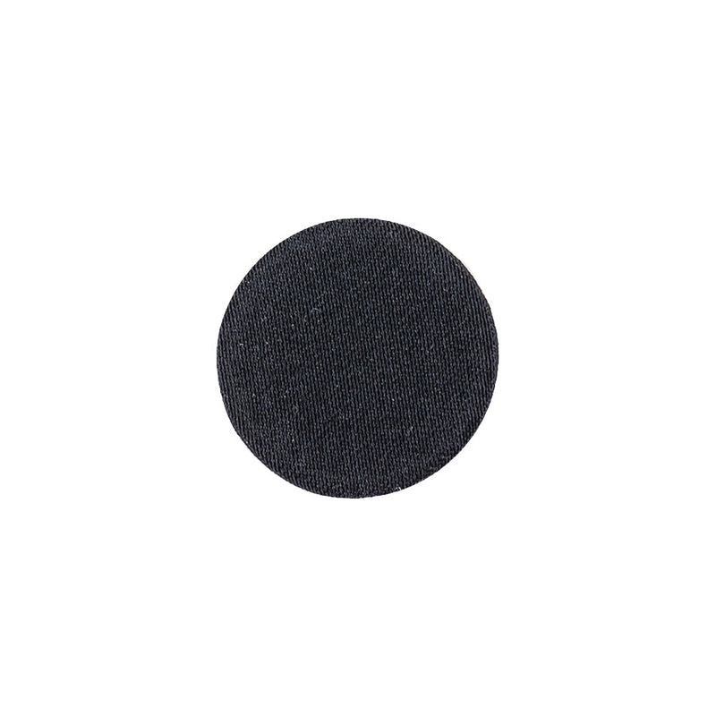 Black Fabric Covered Shallow Plate Silk Blended Sew On Button - 24L/15mm