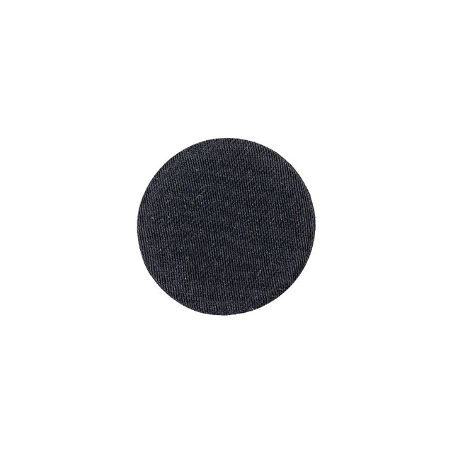 Black Fabric Covered Shallow Plate Silk Blended Sew On Button - 24L/15mm