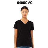 BELLA + CANVAS® Women's Relaxed Heather CVC V-Neck Short Sleeve Tee - 6405CVC