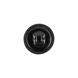 Black Chiffon Fabric Covered Smooth Top Silk and Metal Shank Back Button - 24L/15mm