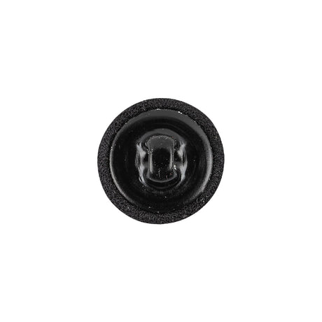 Black Chiffon Fabric Covered Smooth Top Silk and Metal Shank Back Button - 24L/15mm