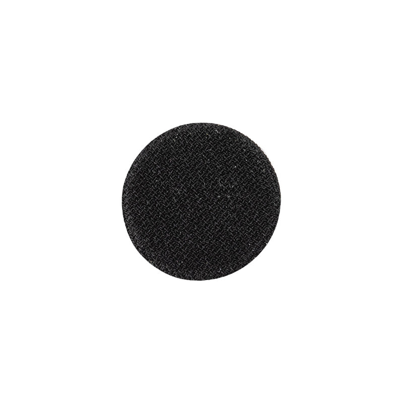 Black Chiffon Fabric Covered Smooth Top Silk and Metal Shank Back Button - 24L/15mm