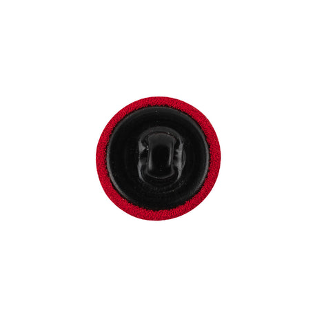 Salsa Red Chiffon Fabric Covered Smooth Top Silk and Metal Shank Back Button - 24L/15mm