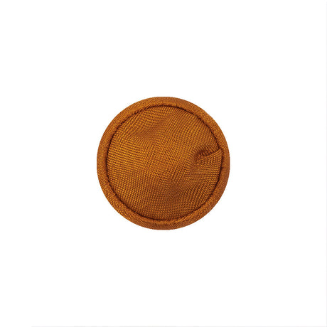 Orange Satin Covered Domed Silk and Metal Sew On Button - 25L/16mm