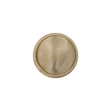 Ivory Satin Covered Domed Silk and Metal Sew On Button - 25L/16mm