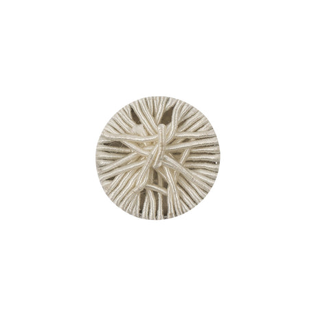 Marshmallow Gimp Braided Abstract Sew On Cotton and Metal Button - 24L/15mm