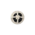 Marshmallow Gimp Braided Abstract Sew On Cotton and Metal Button - 24L/15mm