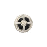 Marshmallow Gimp Braided Abstract Sew On Cotton and Metal Button - 24L/15mm