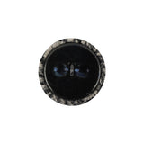 Black, Agate Gray and White Tweed Fabric Covered Wool and Metal Shank Back Button - 32L/20mm