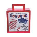 4th of July Patriotic Tableware Kit for 8 Guests 33 Pieces