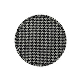 Black and White Houndstooth Fabric Covered Wool and Metal Sew On Button - 40L/25.5mm