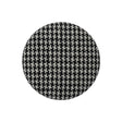 Black and White Houndstooth Fabric Covered Wool and Metal Sew On Button - 40L/25.5mm