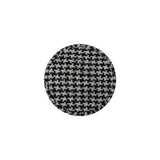Black and White Houndstooth Fabric Covered Wool and Metal Sew On Button - 30L/19mm