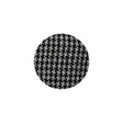 Black and White Houndstooth Fabric Covered Silk, Wool and Metal Sew On Button - 30L/19mm