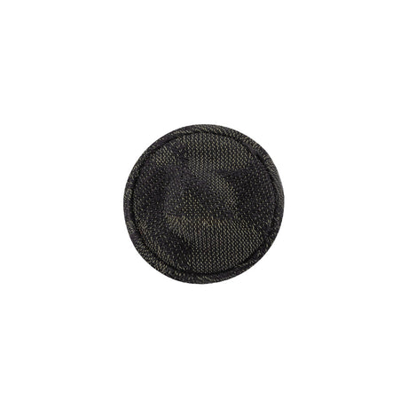 Storm Gray Jacquard Fabric Covered Domed Cotton and Metal Sew On Button - 24L/15mm