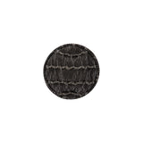 Gray and Chrome Lurex Striated Satin Fabric Covered Silk and Metal Sew On Button - 24L/15mm