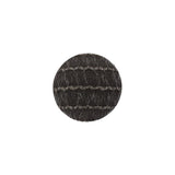 Gray and Chrome Lurex Striated Satin Fabric Covered Silk and Metal Sew On Button - 24L/15mm