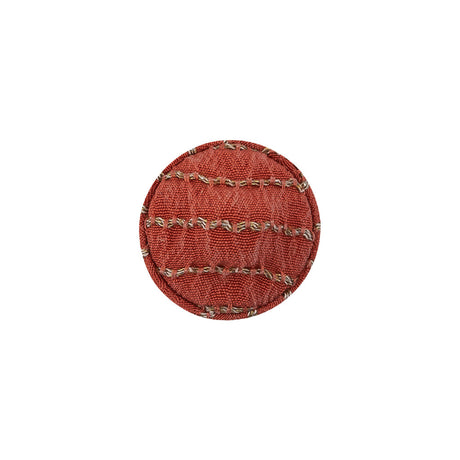Orange and Fort Knox Lurex Striated Satin Fabric Covered Silk and Metal Sew On Button - 24L/15mm