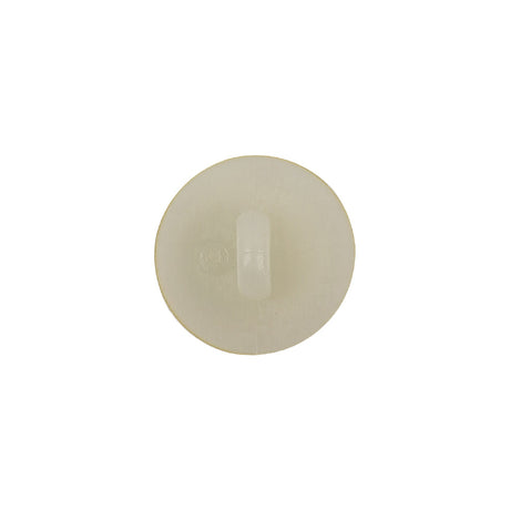 Ivory Tinted Nearly Opaque Shank Back Plastic Button - 24L/15mm