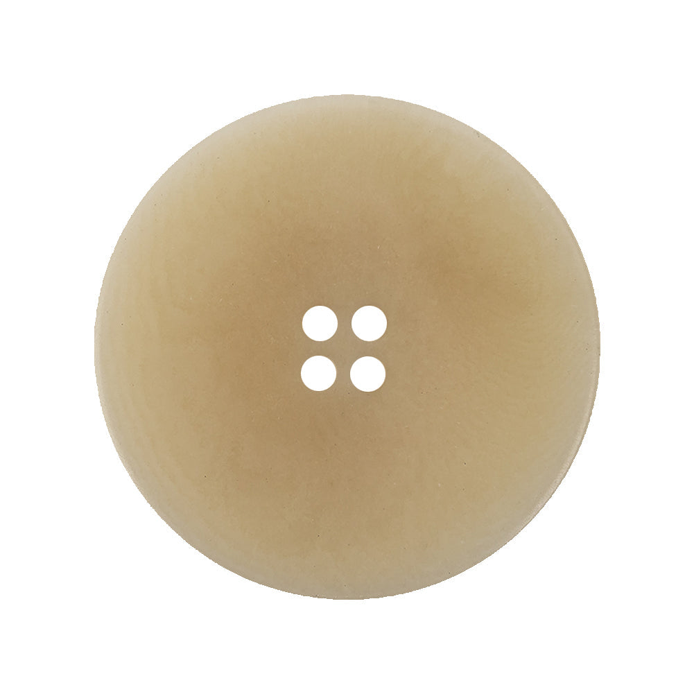 Natural Four Hole Low Convex Plastic Coat Button - 44L/28mm