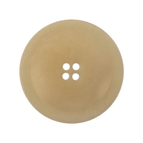 Natural Four Hole Low Convex Plastic Coat Button - 44L/28mm