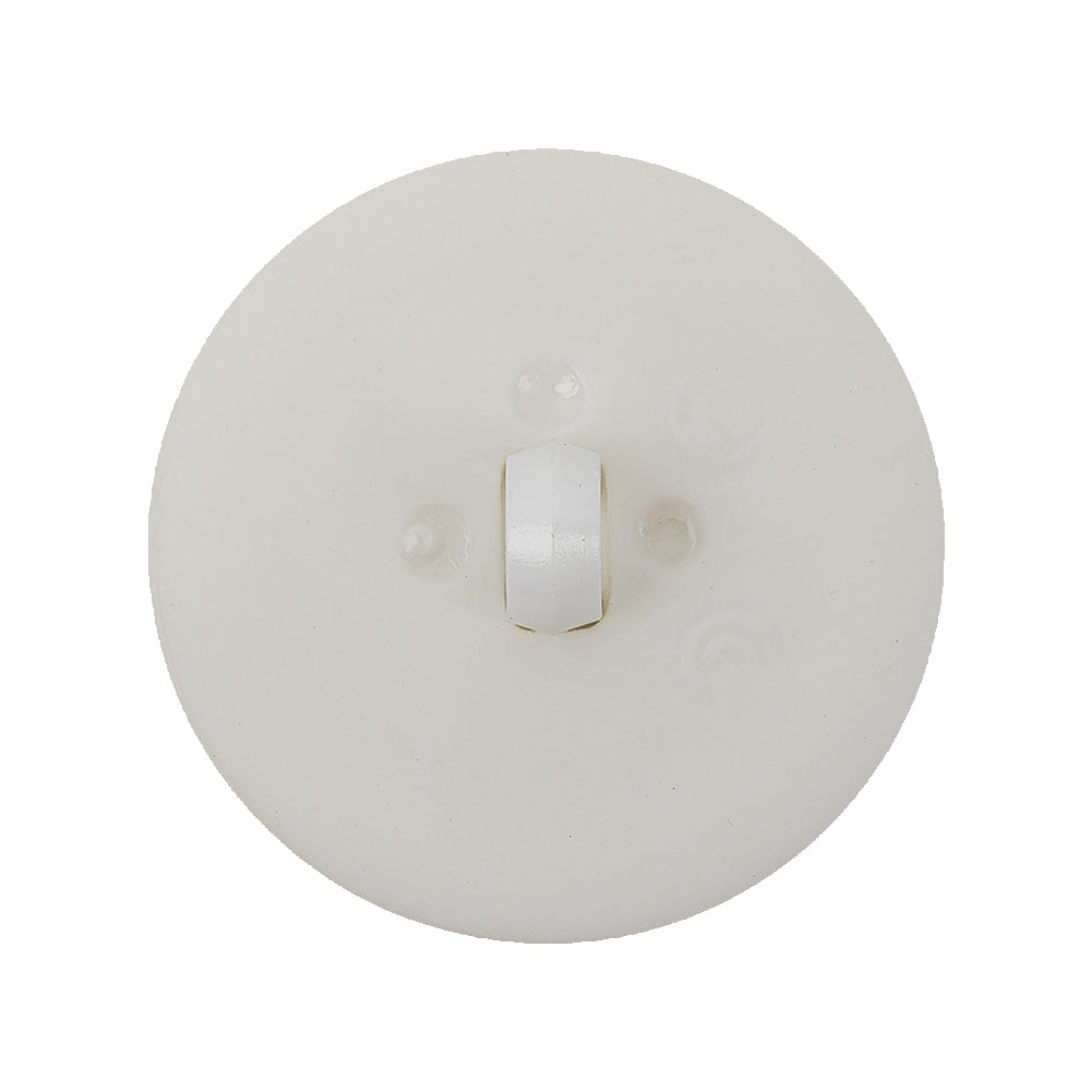 Italian Milk White Circle in a Circle Plastic Coat Button - 44L/28mm