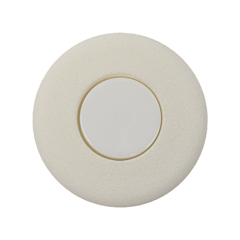 Italian Milk White Circle in a Circle Plastic Coat Button - 44L/28mm