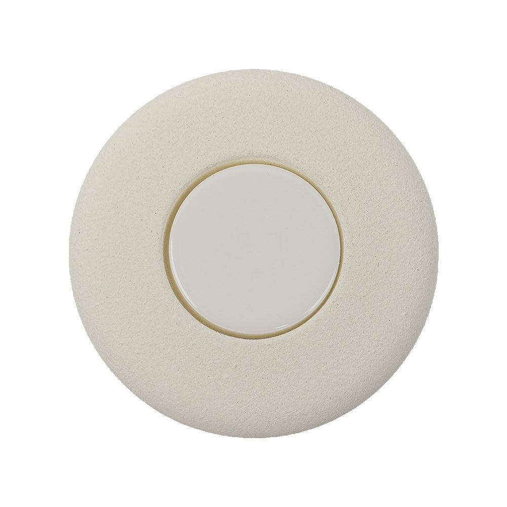 Italian Milk White Circle in a Circle Plastic Coat Button - 44L/28mm