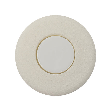 Italian Milk White Circle in a Circle Plastic Coat Button - 44L/28mm