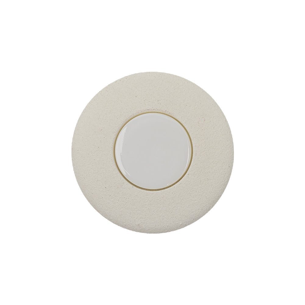 Italian Milk White Circle in a Circle Plastic Coat Button - 36L/23mm