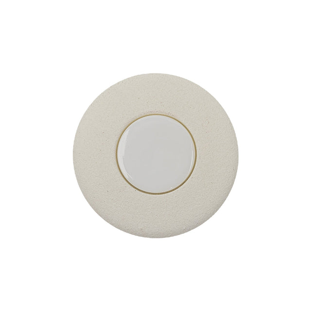 Italian Milk White Circle in a Circle Plastic Coat Button - 36L/23mm