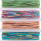 Hello Hobby Elastic Rubber Cord 5-Pack – Multicolor Sparkling Stretchy Nickel-Free, 25 ft Each on Card Holder
