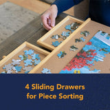 Bits and Pieces 47271 – Standard Size Wooden Puzzle Plateau for Jigsaw Puzzle Organization