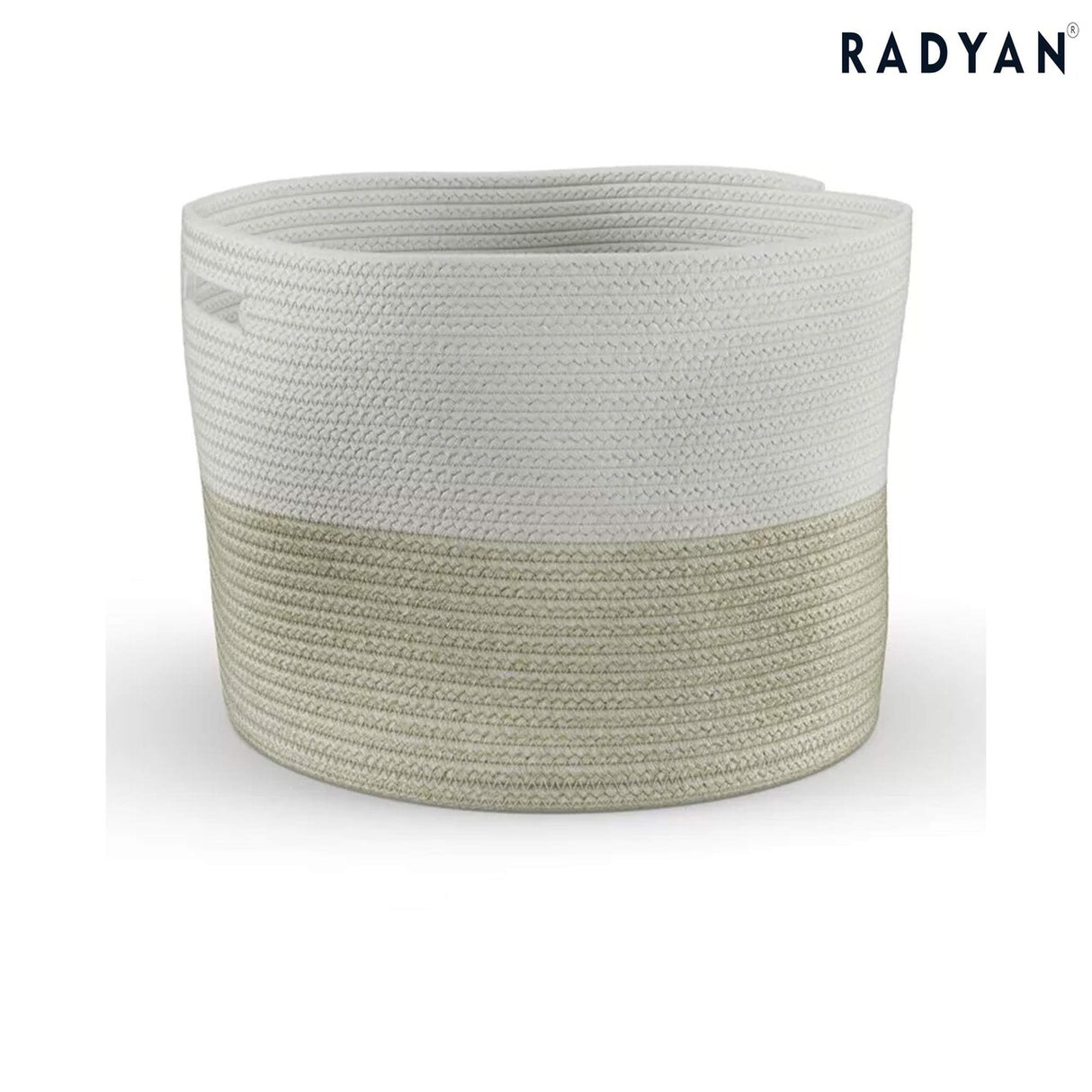 MoDRN Cotton and Polyester Storage Basket, Beige