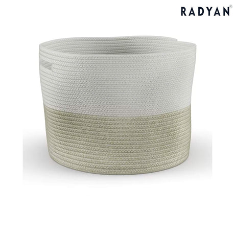 MoDRN Cotton and Polyester Storage Basket, Beige