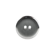Silver Mirror Backed Two Hole Smooth Top Button - 28L/18mm
