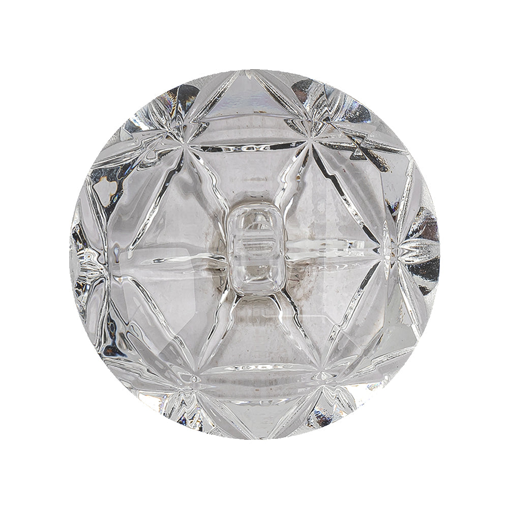 Italian Transparent Geometric Shank Back Dome Shaped Plastic Button - 44L/28mm