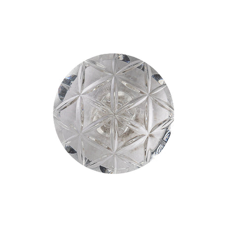 Italian Transparent Geometric Shank Back Dome Shaped Plastic Button - 36L/23mm
