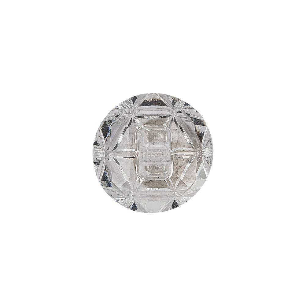 Italian Transparent Geometric Shank Back Dome Shaped Plastic Button - 24L/15mm