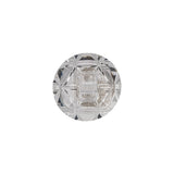 Italian Transparent Geometric Shank Back Dome Shaped Plastic Button - 24L/15mm