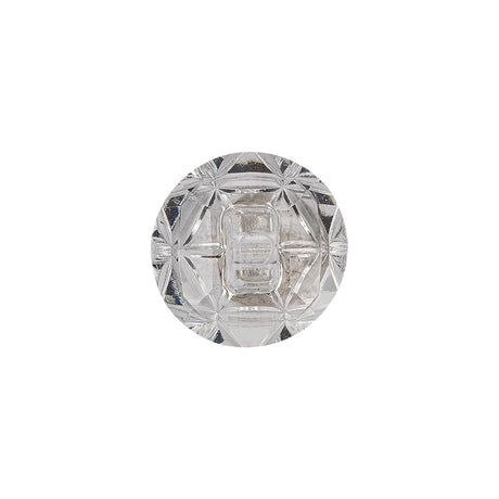 Italian Transparent Geometric Shank Back Dome Shaped Plastic Button - 24L/15mm