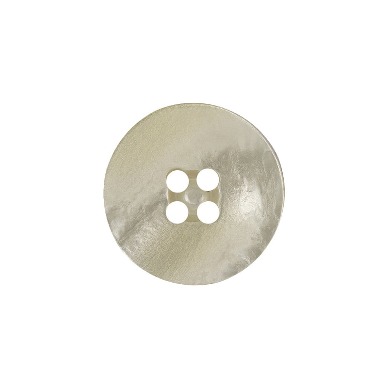 Ivory Iridescent Four Hole Smooth Top Plastic Button - 32L/20mm