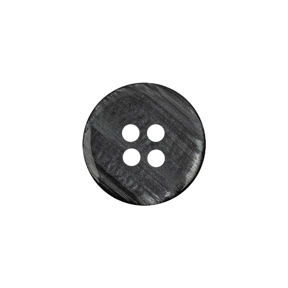 Smoke Iridescent Four Hole Smooth Top Plastic Button - 28L/18mm