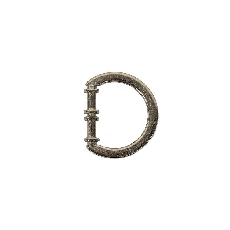 Matte Nickel Cast Metal Rounded D-Ring - 15mm