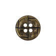 Italian Antique Brass Embossed Four Hole Saucer Button - 30L/19mm