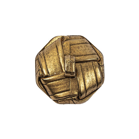 Italian Matte Gold Plated Faux Woven Shank Back Button - 36L/23mm