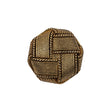 Italian Matte Gold Plated Faux Woven Shank Back Button - 36L/23mm