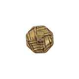 Italian Matte Gold Plated Faux Woven Shank Back Button - 24L/15mm