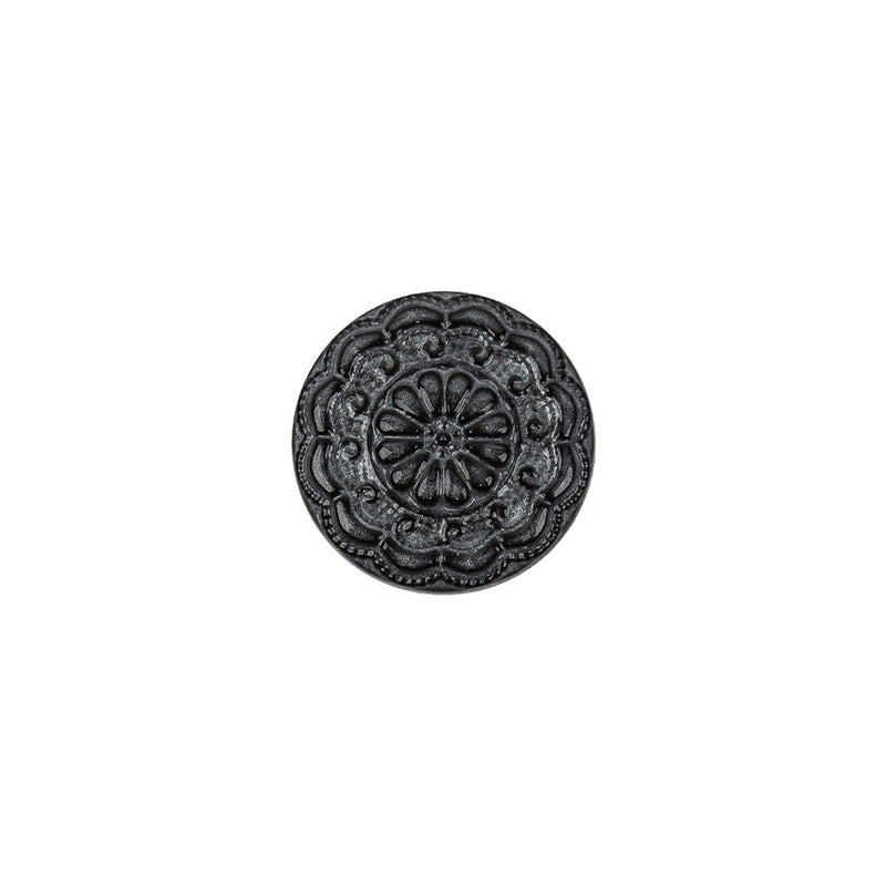 Italian Gray Pearl Floral Shank Back Button - 20L/12.5mm
