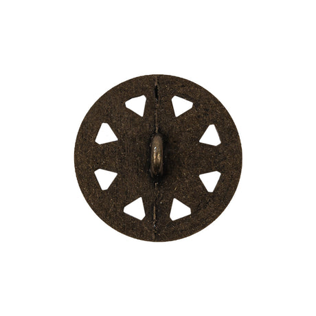 Italian Bronze Floral Shank Back Button - 36L/23mm